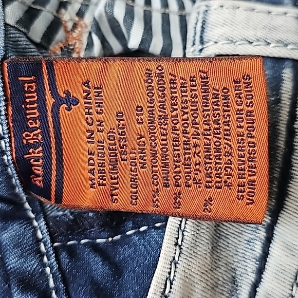 Rock Revival Jeans Size 26 Womens Nancy Crop Light Wash Blue Denim Skinny - Picture 9 of 13